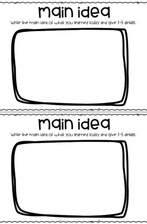 Exit Tickets for Any Lesson – “Main Idea” (Printable)