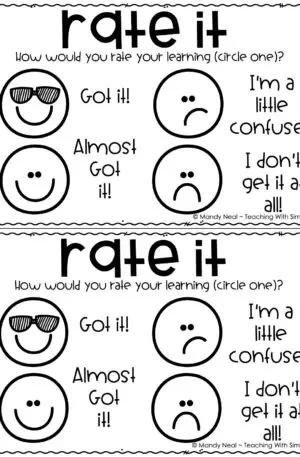 Exit Tickets for Any Lesson – “Rate It” (Printable)