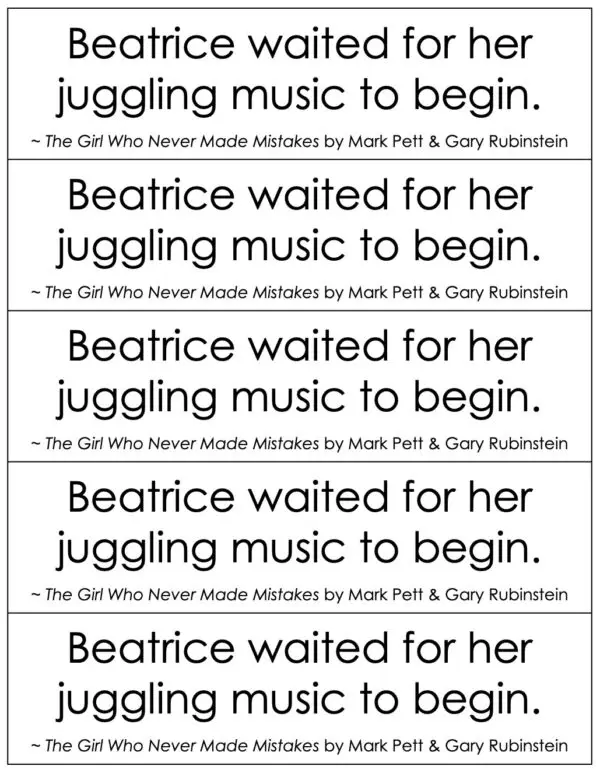 3rd Grade Parts of a Sentence Mentor Sentence (printable)