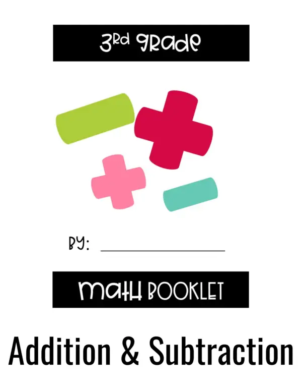 3rd Grade Addition and Subtraction Math Centers Booklet and Answer Key