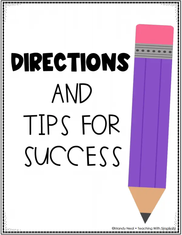 Morphology Unit Directions and Tips for Success