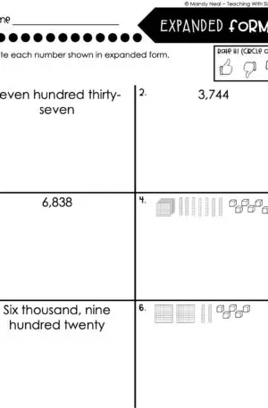 3rd Grade Place Value Worksheet - Write in Expanded Form 2