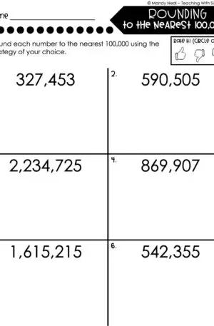 4th Grade Place Value Worksheet - Rounding to the Nearest Hundred Thousand 2