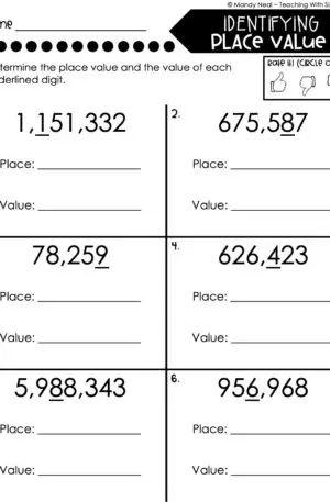 4th Grade Place Value Homework 2