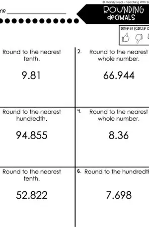 5th Grade Place Value Worksheet - Round Decimals 1