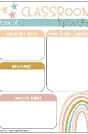 Boho Rainbow Newsletters Editable