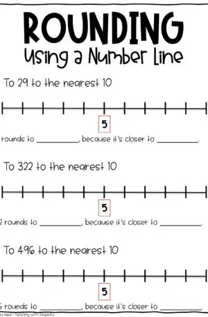 3rd Grade Rounding Using a Number Line Anchor Chart