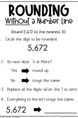 3rd Grade Rounding to the Nearest 10 Anchor Chart