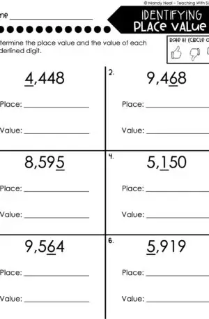 3rd Grade Place Value Worksheet - Place and Value of Digits 2