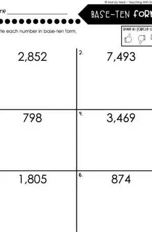 3rd Grade Place Value Worksheet - Write in Base Ten Form 2