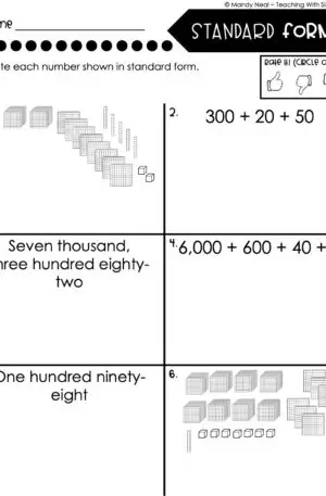 3rd Grade Place Value Worksheet - Write in Standard Form 1