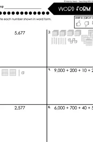 3rd Grade Place Value Worksheet - Write in Word Form 2