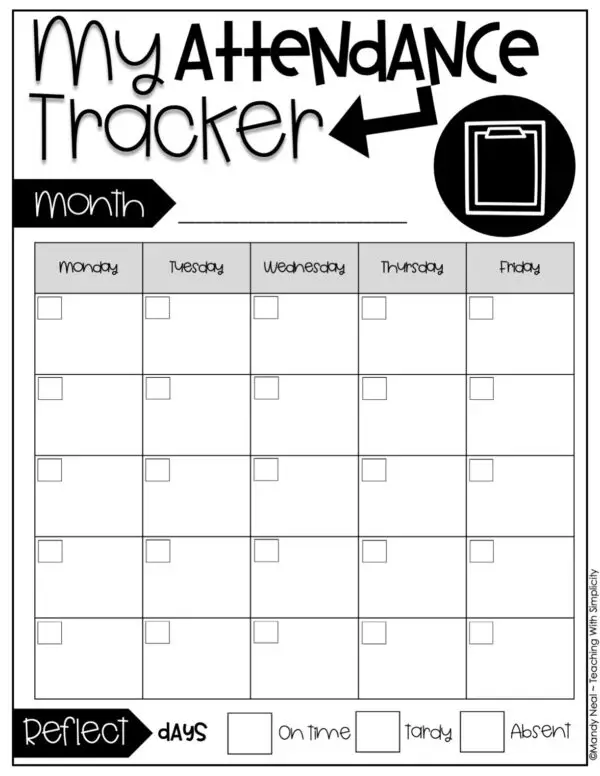 Student Data Notebook: Attendance Tracker