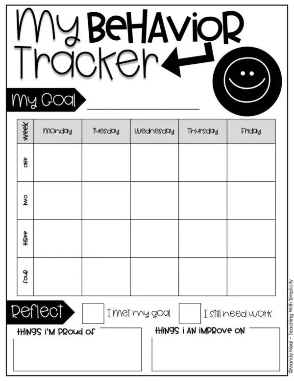 Student Data Notebook: Behavior Tracker