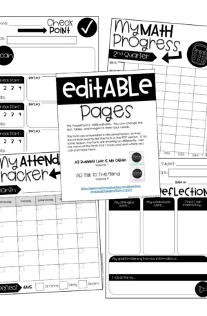 Student Data Notebook: Editable Pages