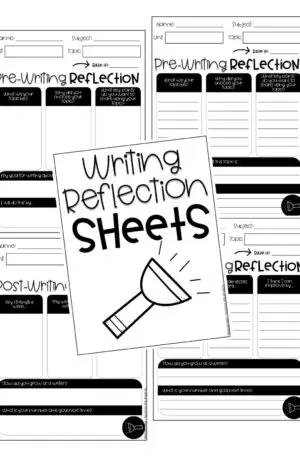 Student Data Notebook: Writing Reflection Sheets