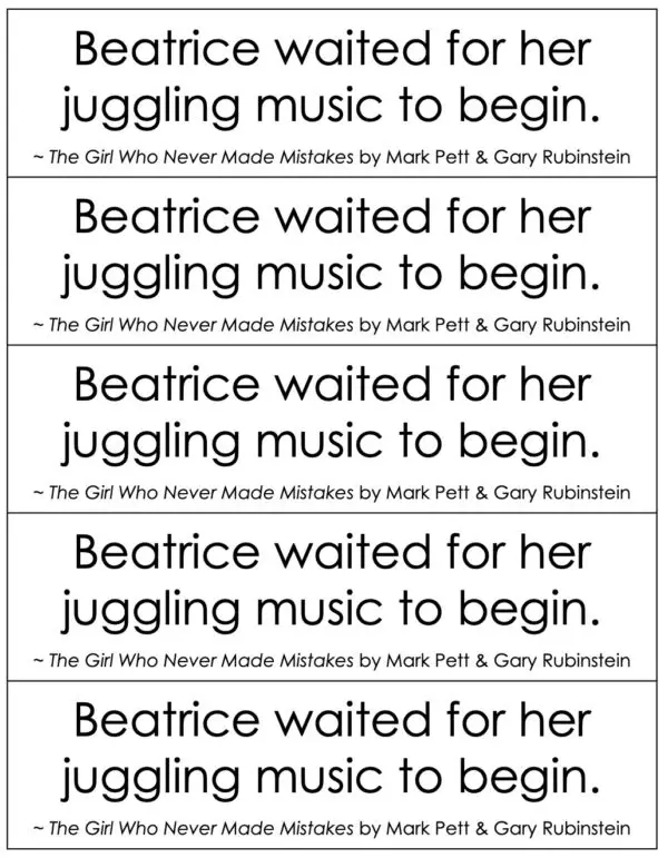 4th and 5th Grade Subjects and Predicates Mentor Sentence (printable)