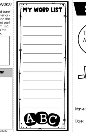 Morphology: -er/-or - Interactive Notebook