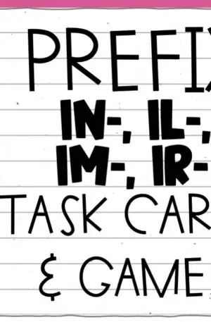 Morphology: in-/il-/im/ir – Projectable Task Cards