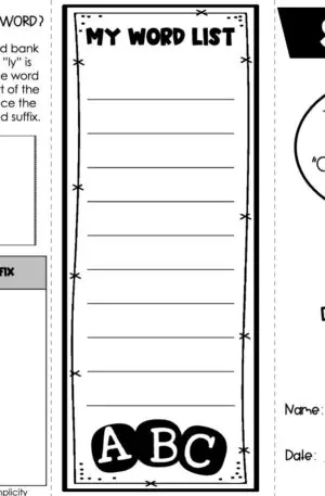 Morphology: -ly – Interactive Notebook