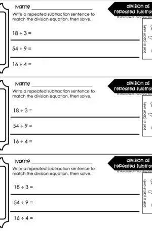 3rd Grade Division – Division as Repeated Subtraction Exit Ticket 2