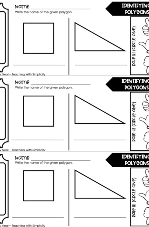 3rd Grade Geometry – Identifying Polygons Exit Ticket 1