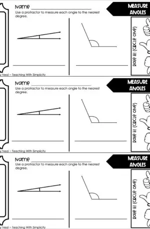 4th Grade Geometry – Measure Angles Exit Ticket 1