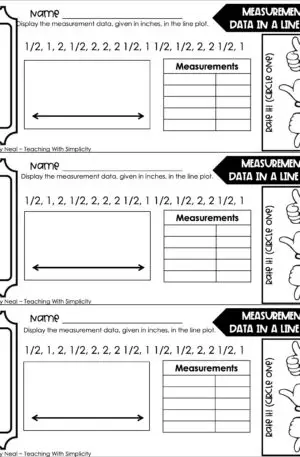 4th Grade Measurement – Data in a Line Plot Exit Ticket 1