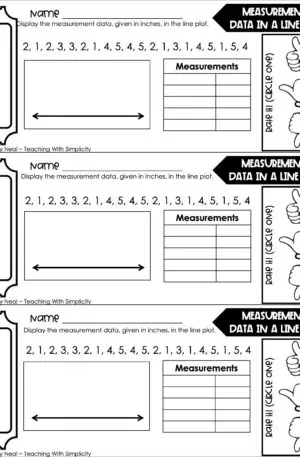 4th Grade Measurement – Data in a Line Plot Exit Ticket 2