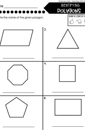 3rd Grade Geometry – Identifying Polygons Worksheet 1