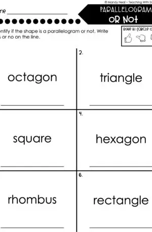 3rd Grade Geometry – Parallelogram or Not Worksheet 2