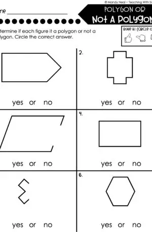 3rd Grade Geometry – Polygon or Not a Polygon Worksheet 1