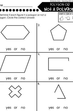 3rd Grade Geometry – Polygon or Not a Polygon Worksheet 2