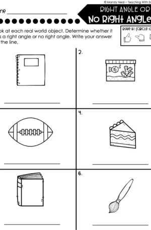 3rd Grade Geometry – Right Angle or No Right Angle? Worksheet 1