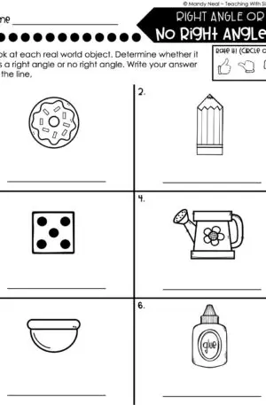 3rd Grade Geometry – Right Angle or No Right Angle? Worksheet 2