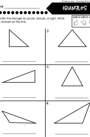 3rd Grade Geometry – Triangles Worksheet 2