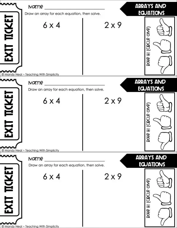 3rd Grade Multiplication – Arrays and Equations Worksheet 2