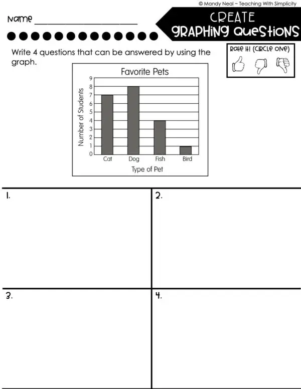 3rd Grade Represent and Interpret Data – Create Graphing Questions Worksheet 3