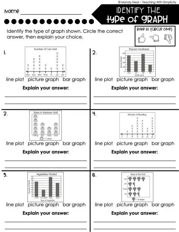 3rd Grade Represent and Interpret Data – Identify the Type of Graph Worksheet 2