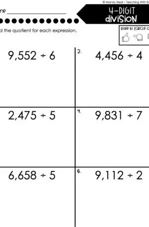 4th Grade Division – 4-Digit Division Worksheet 2