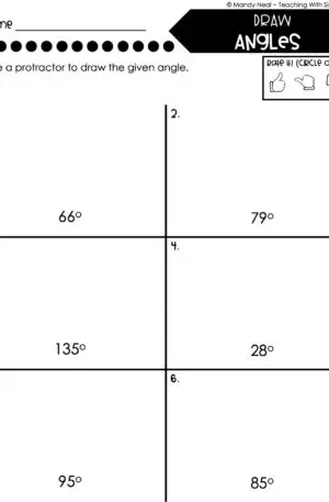 4th Grade Geometry – Draw Angles Worksheet 1