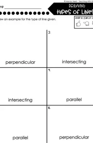 4th Grade Geometry – Drawing Types of Lines Worksheet 1