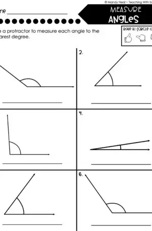 4th Grade Geometry – Measure Angles Worksheet 2