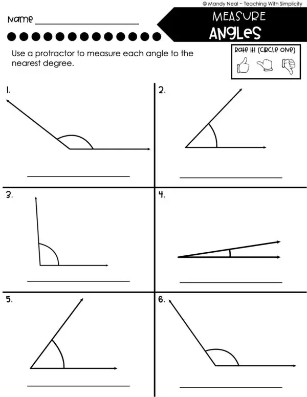 4th Grade Geometry – Measure Angles Worksheet 2