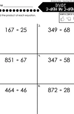 5th Grade Division – Divide 3-Digit by 2-Digit Numbers Worksheet 2