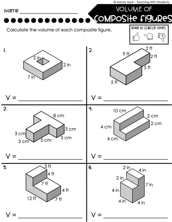 5th Grade Fractions – Volume of Composite Figures Worksheet 1