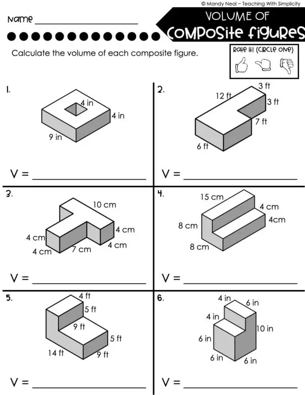 5th Grade Fractions – Volume of Composite Figures Worksheet 2