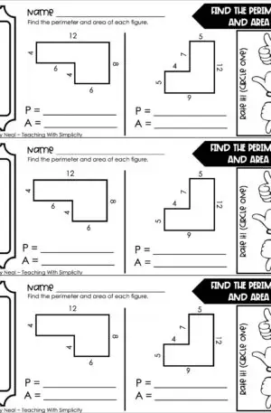 5th Grade Geometry – Find the Perimeter and Area Exit Ticket 2