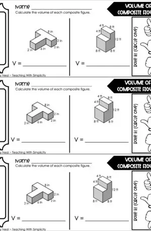 5th Grade Geometry – Volume of Composite Figures Exit Ticket 2