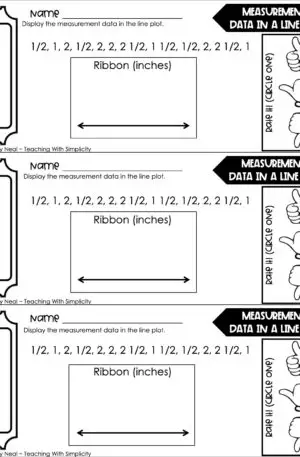 5th Grade Measurement – Data in a Line Plot Exit Ticket 1